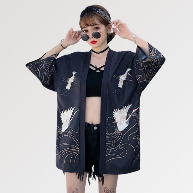 Japanese Cranes Kimono Jacket 'Banpresto'