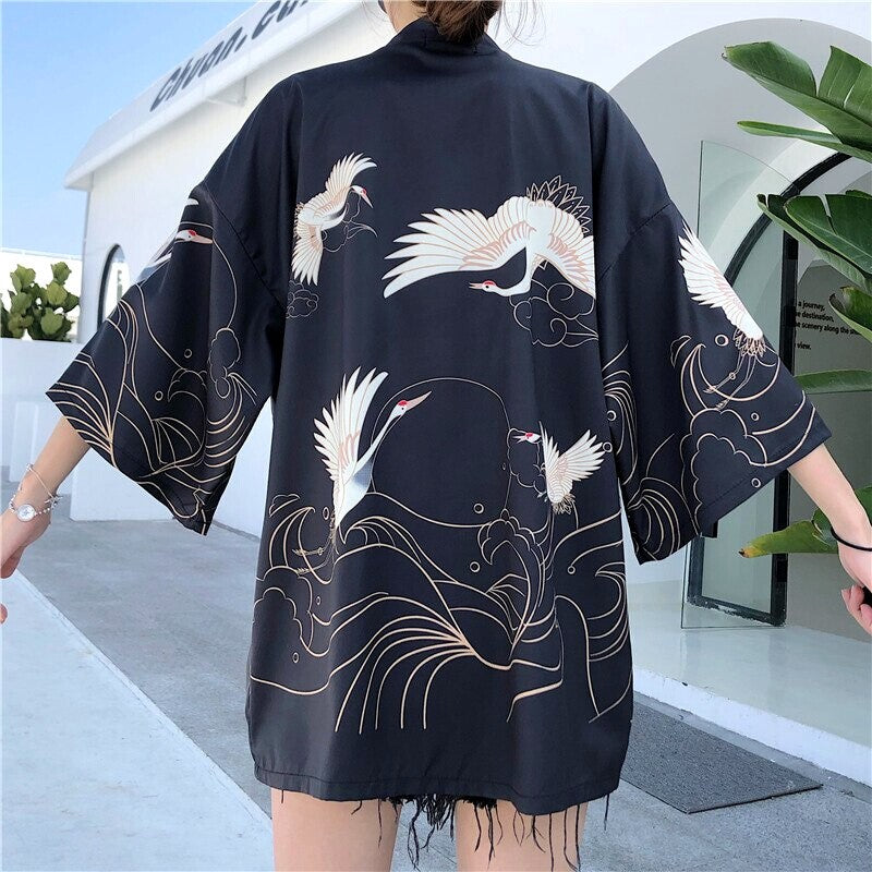 Japanese Cranes Kimono Jacket 'Banpresto'