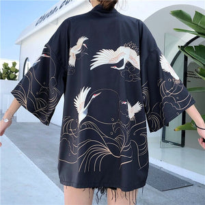 Japanese Cranes Kimono Jacket 'Banpresto'