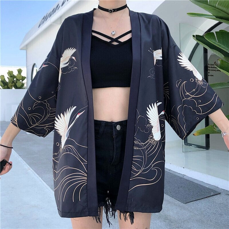 Japanese Cranes Kimono Jacket 'Banpresto'