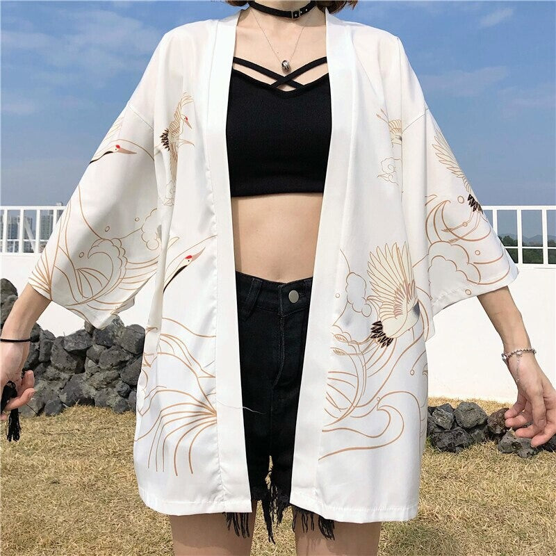 Japanese Cranes Kimono Jacket 'Banpresto'