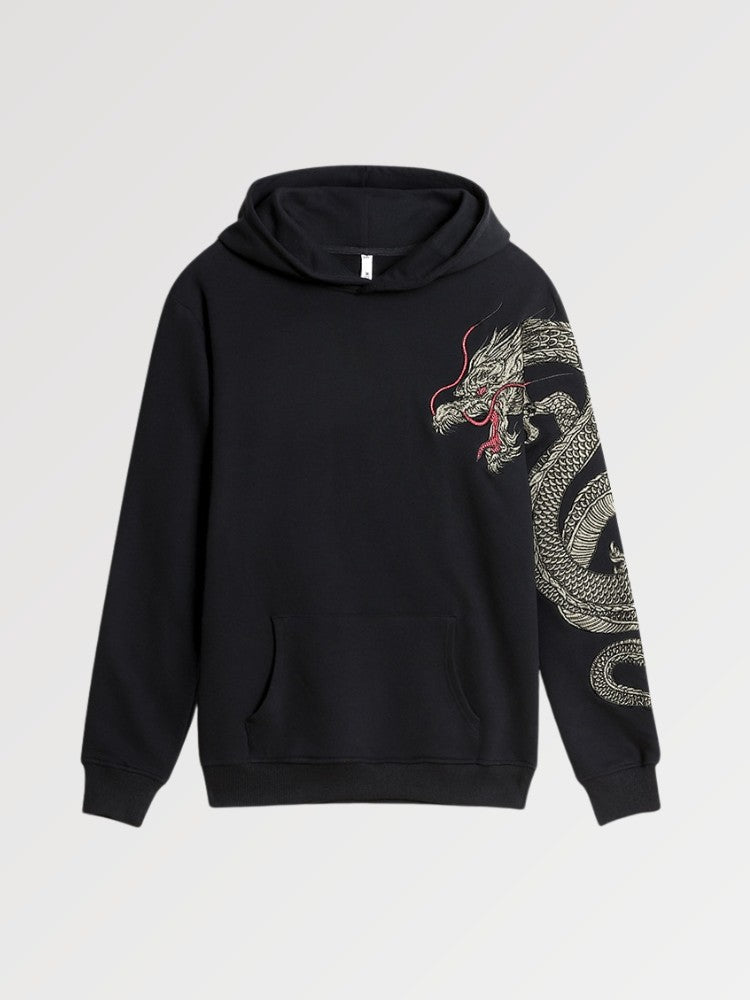 Japanese Embroidered Dragon Hoodie 'Ryu'