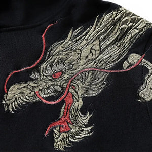 Japanese Embroidered Dragon Hoodie 'Ryu'