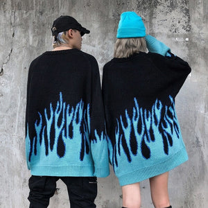 Japanese Flames Design Sweater 'Hono'