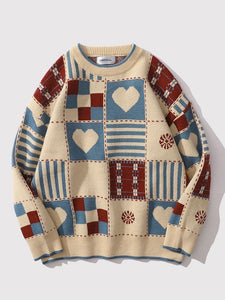 Japanese Heart Pattern Sweater 'Odaiba'