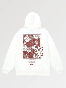 Japanese Hoodie Flower Pattern 'Furawazu'