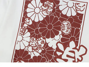 Japanese Hoodie Flower Pattern 'Furawazu'