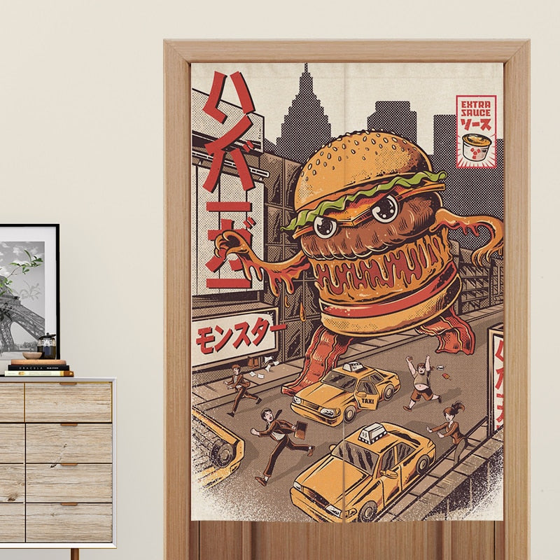 Japanese Noren 'Burger Mood'