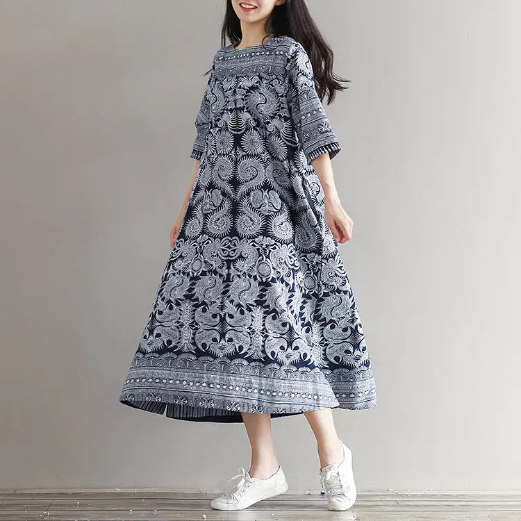 Japanese Pattern Dress 'Yuriko' XXL Japanese Pattern Dress 'Yuriko' XXL