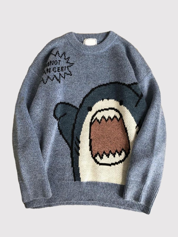 Japanese Shark Cartoon Sweater 'Same'