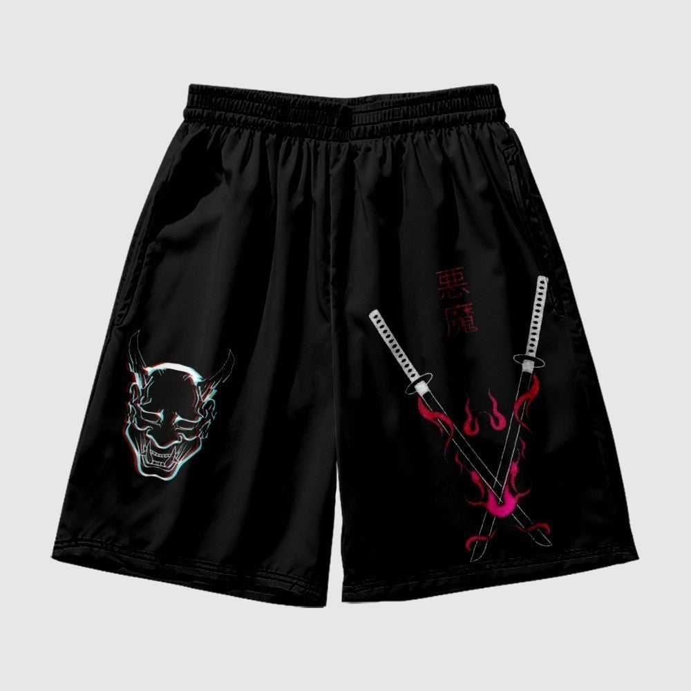 Japanese Shorts Katana Design 'Akuma'