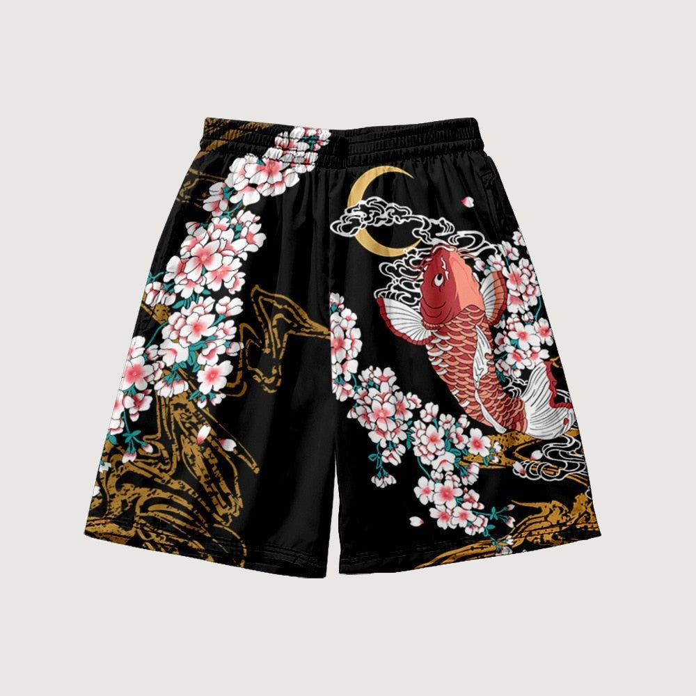 Japanese Shorts Koi Carp Pattern 'Sakura'