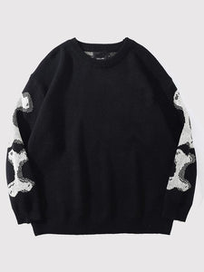 Japanese Skeleton Design Sweater 'Shi'