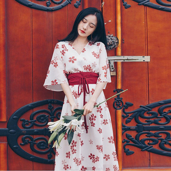 fitted lace wedding dress Japanese Spring Dress 'Furawazu' L fitted lace wedding dress Japanese Spring Dress 'Furawazu' L
