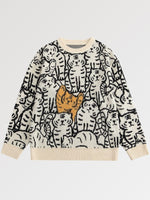 Load image into Gallery viewer, Japanese Streetwear Cat Sweater &#39;Harajuku&#39;
