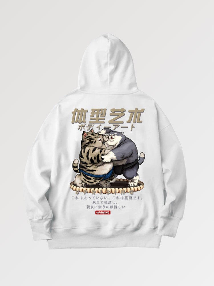 Japanese Sumo Cats Hoodie 'Fukuoka'