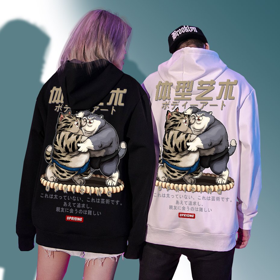 Japanese Sumo Cats Hoodie 'Fukuoka'