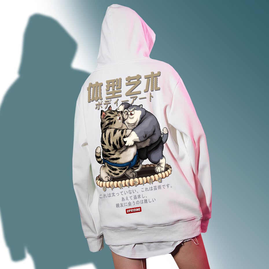 Japanese Sumo Cats Hoodie 'Fukuoka'