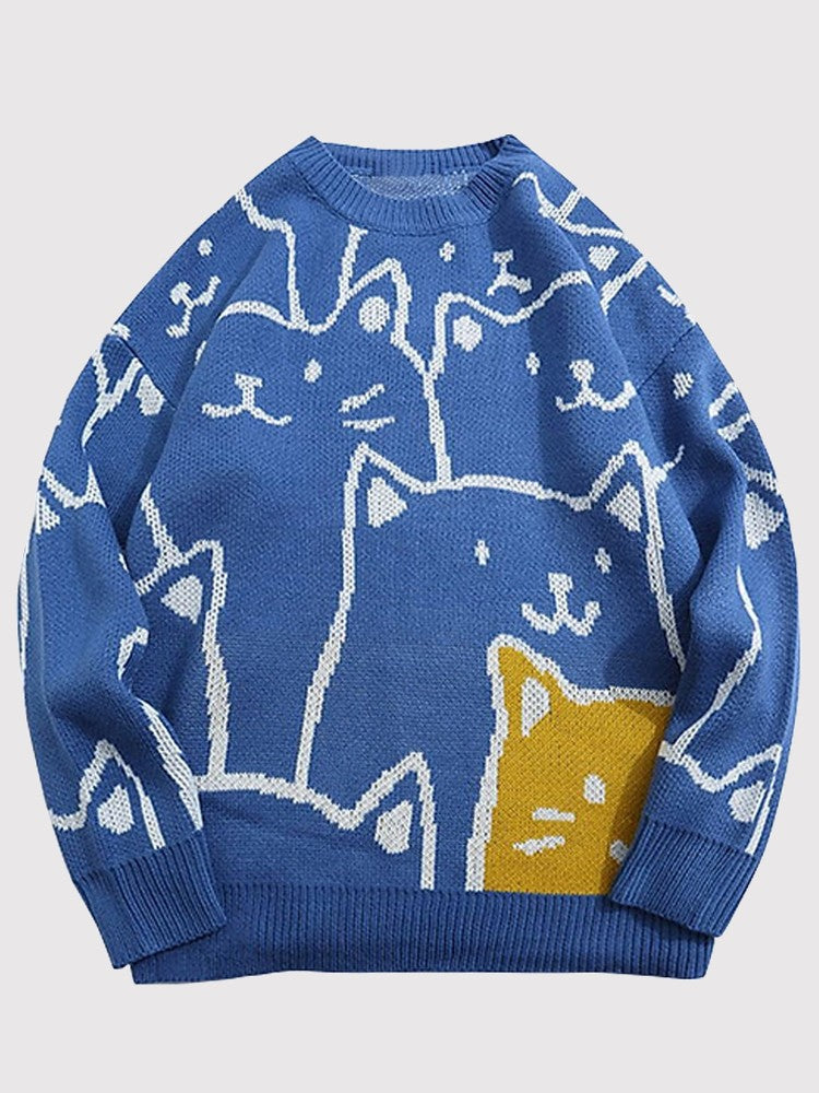 Japanese Sweater Cat Pattern 'Ginza'