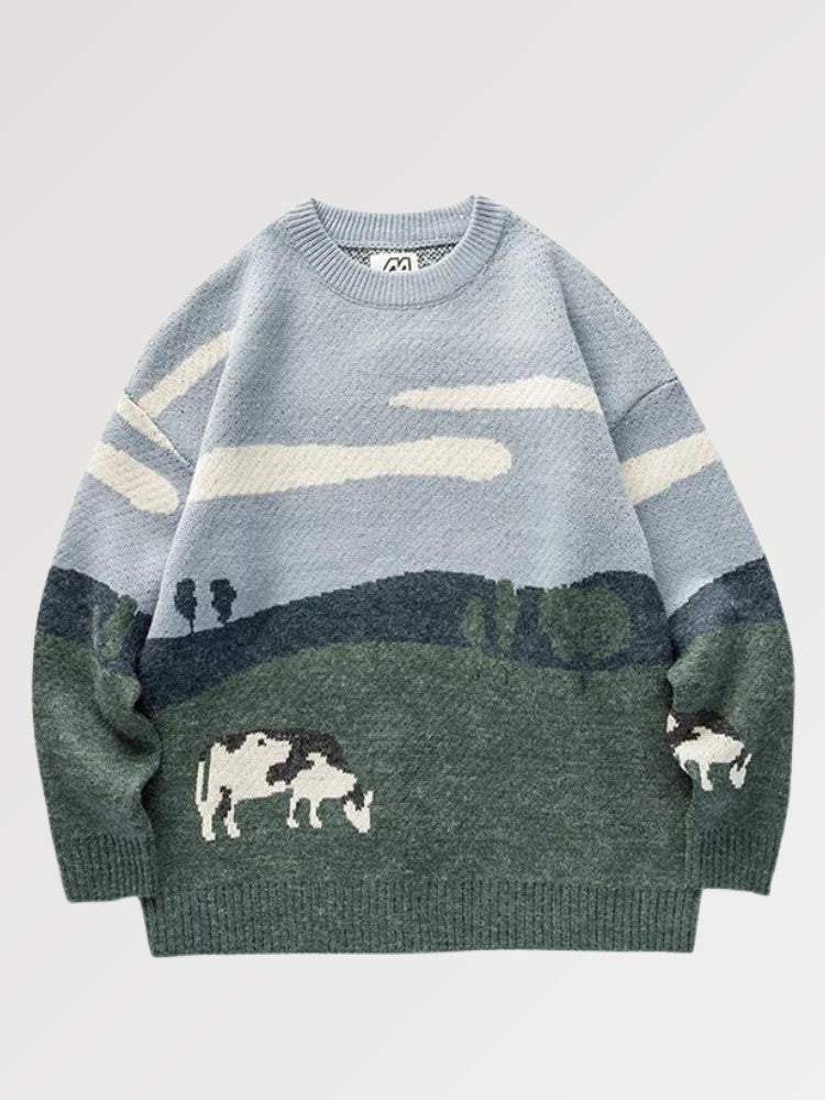 Japanese Sweater Cow Design 'Ushi'