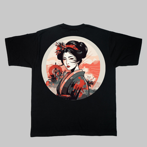 Japanese T-Shirt Geisha Pattern