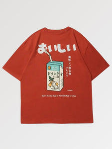 Japanese T-shirt Juice Brick Pattern 'Jusu'