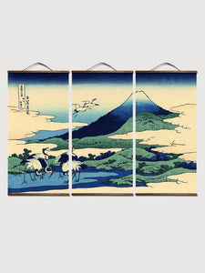 Japanese Triptych Painting 'Mount Yari'