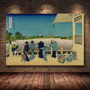 Japanese Wooden House Print 'Kazoku'