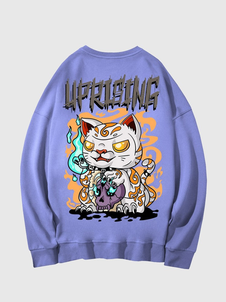 Japanese Zombie Cat Hoodie 'Kanagawa'