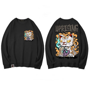 Japanese Zombie Cat Hoodie 'Kanagawa'