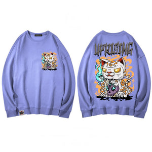 Japanese Zombie Cat Hoodie 'Kanagawa'