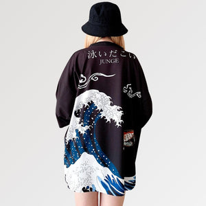 Kanagawa Pattern Kimono Jacket 'Anpanman'