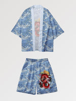 Load image into Gallery viewer, Kimono and Shorts Set 'Blue Dragon'

