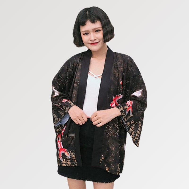 Koi Carp Design Kimono Jacket 'Etorofu'
