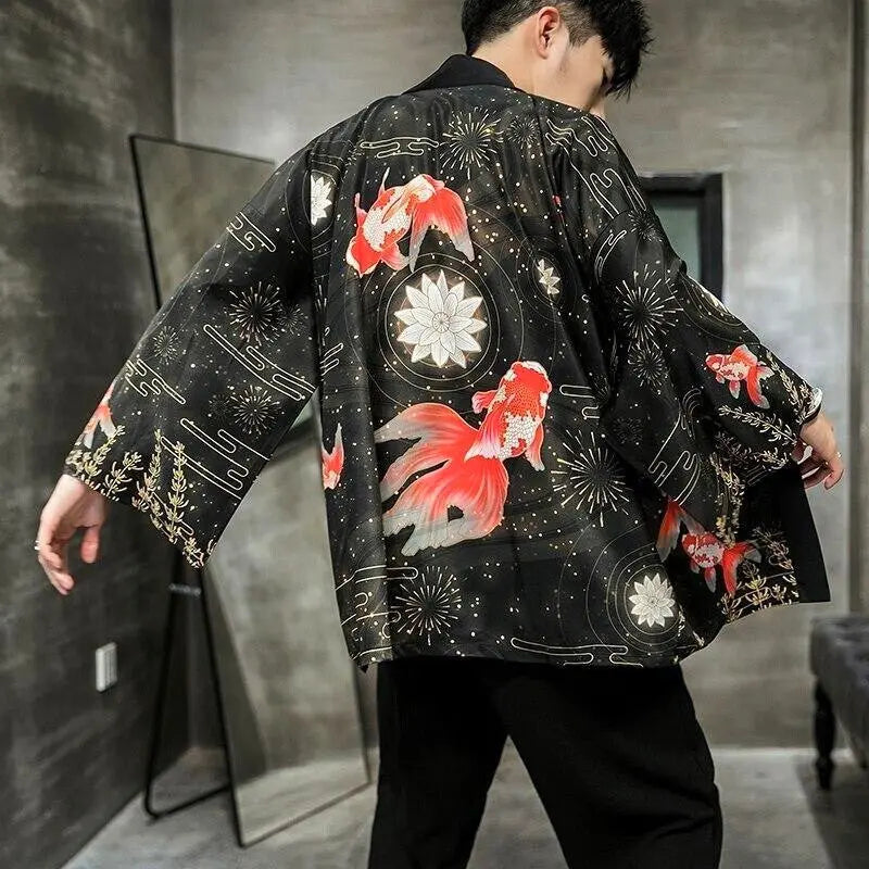 Koi Carp Design Kimono Jacket 'Sagamihara'