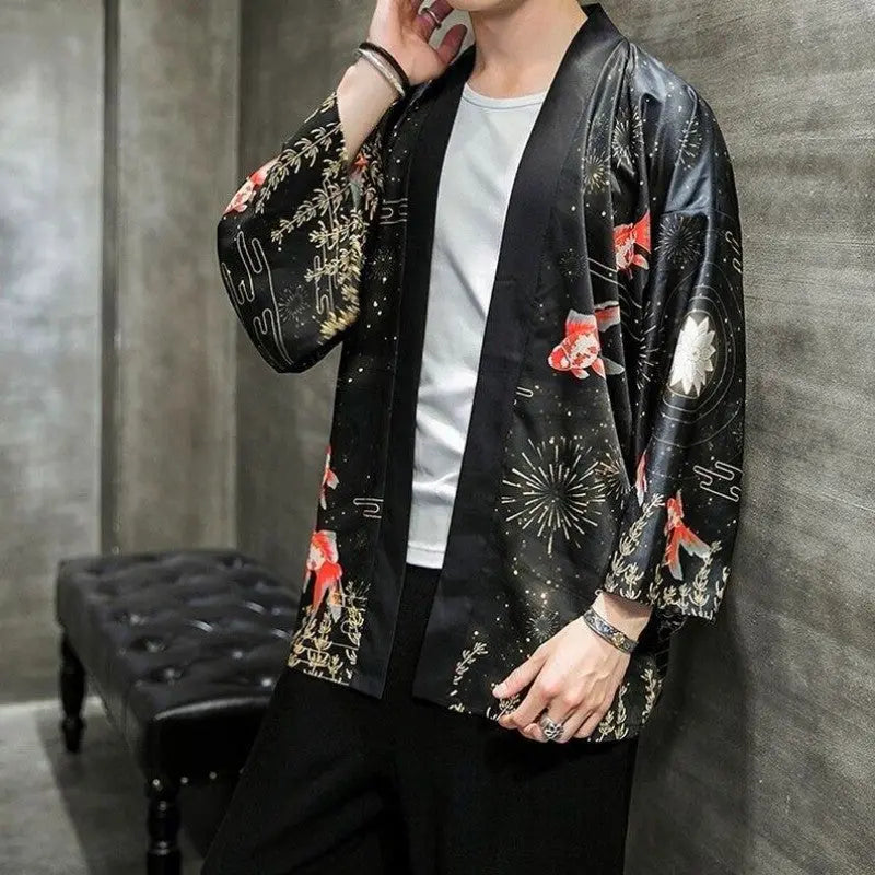 Koi Carp Design Kimono Jacket 'Sagamihara'