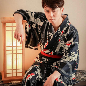 Koi Carp Design Mens Kimono 'Rishiri'