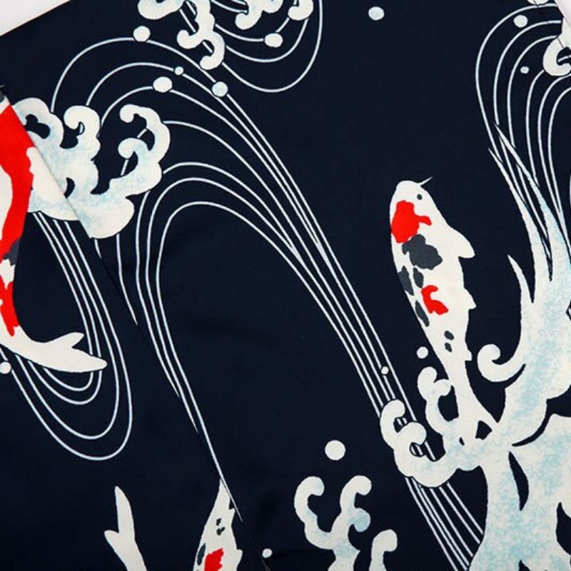 Koi Carp Design Mens Kimono 'Rishiri'