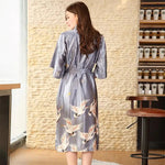 Load image into Gallery viewer, Long Japanese Pajamas Kimono Grey
