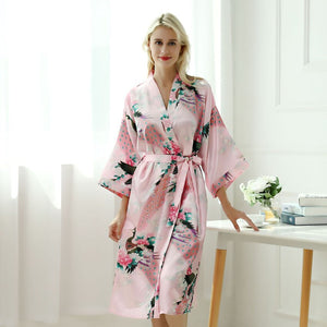 Long Japanese Pajamas Kimono Pink