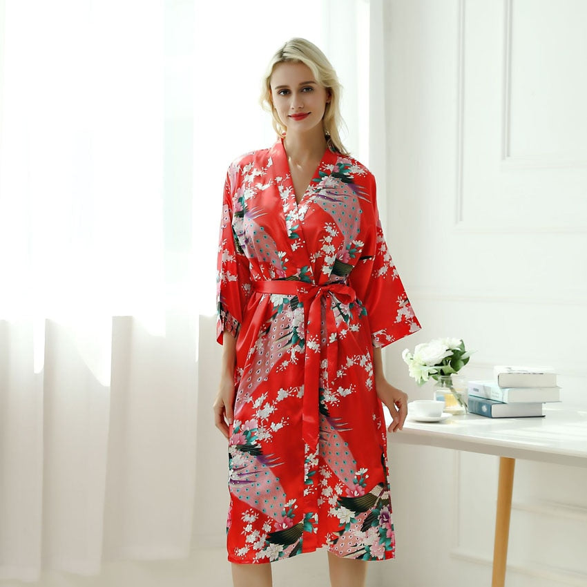Long Japanese Pajamas Kimono Red