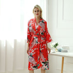 Load image into Gallery viewer, Long Japanese Pajamas Kimono Red
