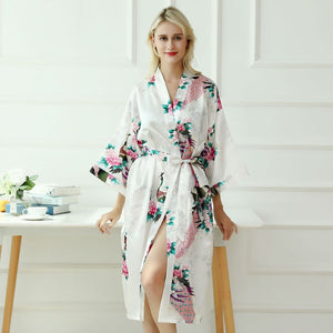 Long Japanese Pajamas Kimono White