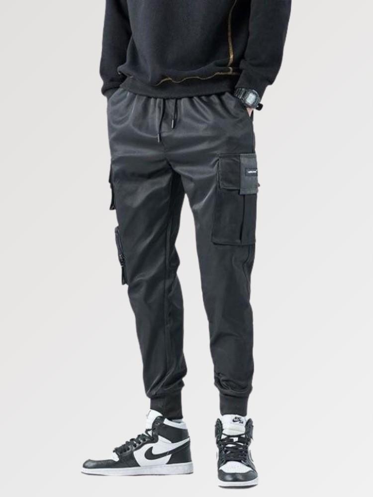 Mens Black Cargo Pants 'Nichinan'