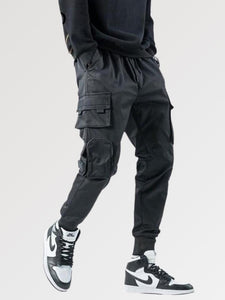 Mens Black Cargo Pants 'Nichinan'