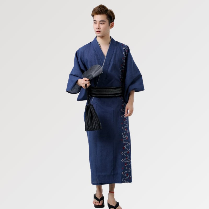 Mens Blue Yukata 'Nasu'