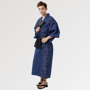 Mens Blue Yukata 'Nasu'