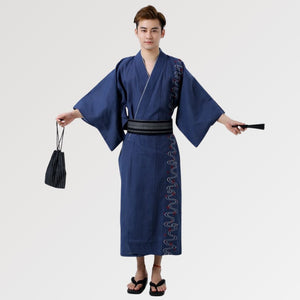 Mens Blue Yukata 'Nasu'