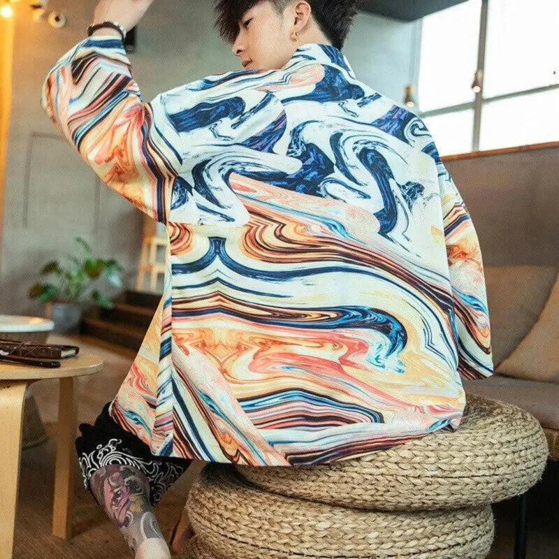 Men's Colored Kimono Jacket 'Kojima'