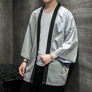 Mens Gray Kimono Jacket 'Minegishi'